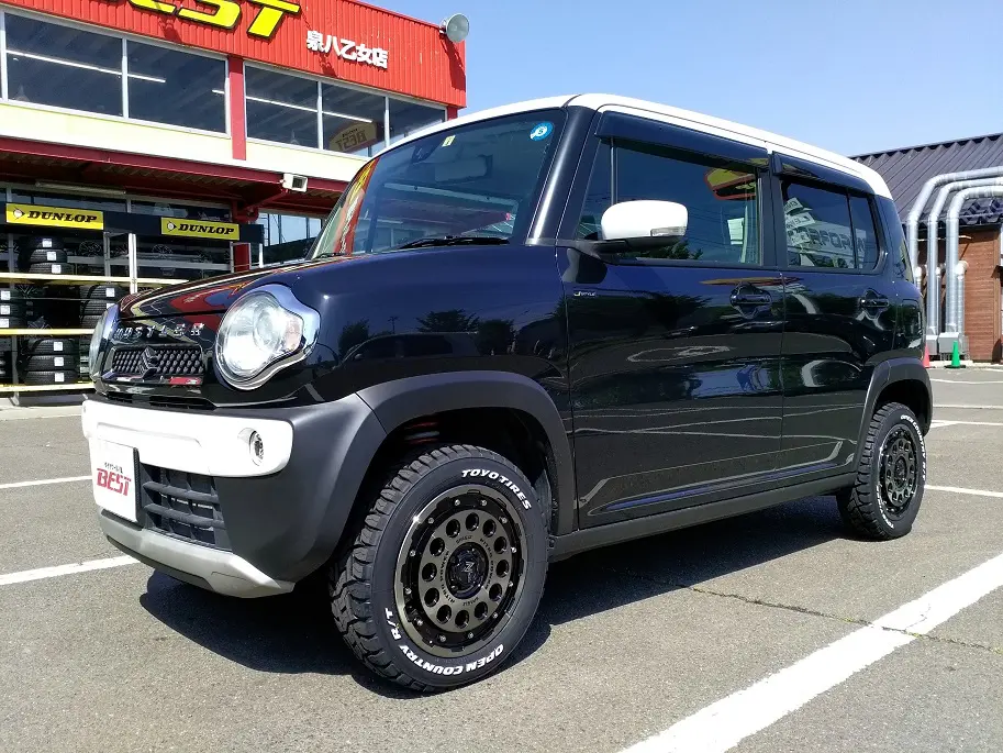 ハスラーリフトアップ＆15インチインチアップタイヤホイールセット施工