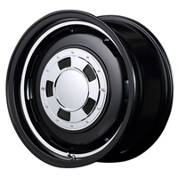 MID(マルカ) MID WHEELS セミグロスブラックリムヴァーレイポリッシュ 15インチ PCD139.7 6穴