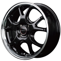 MID(マルカ) MID WHEELS グロッシーブラック/リムポリッシュ 15インチ PCD100.0 4穴