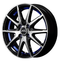 MID(マルカ) MID WHEELS ブラックポリッシュ+アンダーカットブルー 16インチ PCD100.0 4穴