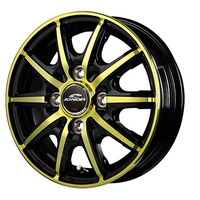 MID(マルカ) MID WHEELS ブラックポリッシュ/クリスタルゴールドクリア 14インチ PCD100.0 4穴