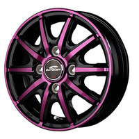 MID(マルカ) MID WHEELS ブラックポリッシュ/クリスタルパープルクリア 14インチ PCD100.0 4穴