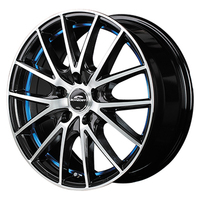 MID(マルカ) MID WHEELS ブラックメタリックポリッシュ+アンダーカットブルークリアー 17インチ PCD114.3 5穴