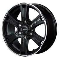 MID(マルカ) MID WHEELS セミグロスブラック+リボルバーポリッシュ+ロゴマシニング 16インチ PCD139.7 6穴