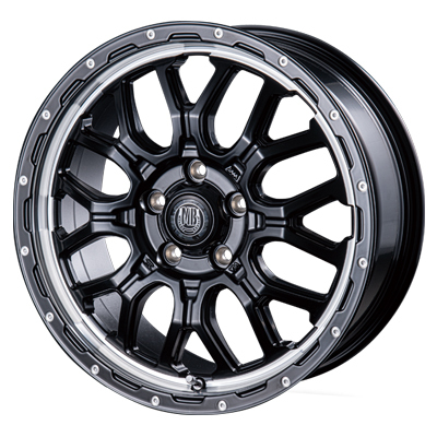 INTER MILANO(ベスト) MUD BAHN マッドバーン マットブラック/バーティカルポリッシュ 17インチ PCD114.3 5穴