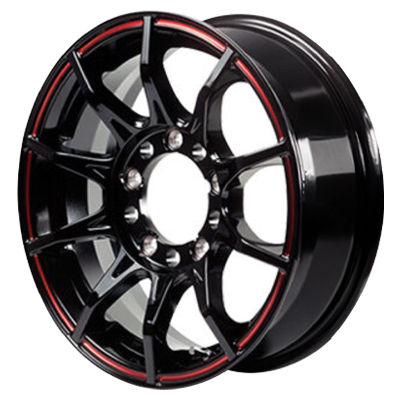 5ZIGEN(ゴジゲン) BLACK MAN ブラックマン グロスブラックレッドライン 17インチ PCD114.3 5穴