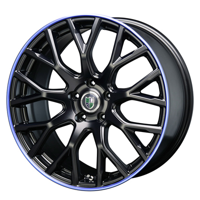 BLEST(ブレスト) Bahnsport バーンシュポルト セミグロスブラックブルーリボン 19インチ PCD114.3 5穴