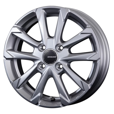 KIT JAPAN(コーセイ) QRASIZ クレイシズ ブライトシルバー 14インチ PCD100.0 4穴