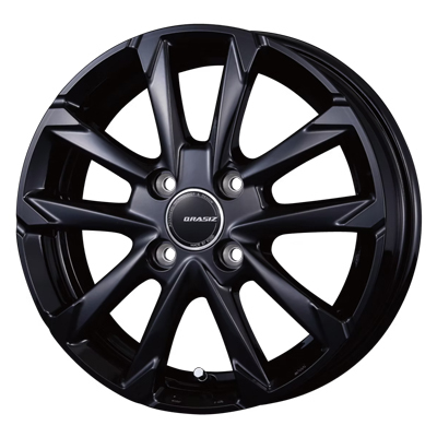 KIT JAPAN(コーセイ) QRASIZ クレイシズ グロッシーブラック 14インチ PCD100.0 4穴