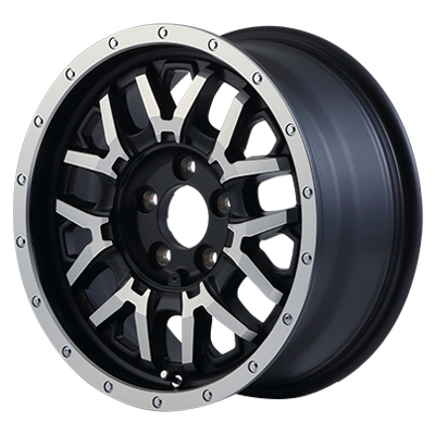 MID(マルカ) NITRO POWER ナイトロパワー セミグロスブラック+フランジディスクポリッシュ 17インチ PCD114.3 5穴