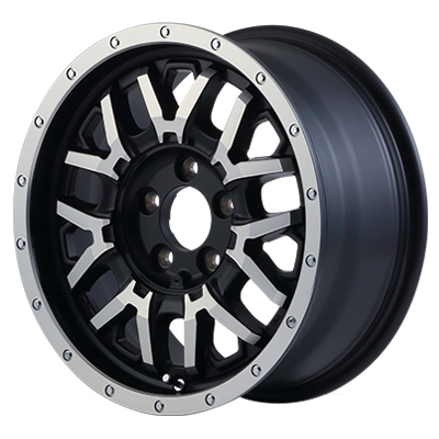 MID(マルカ) NITRO POWER ナイトロパワー セミグロスブラック+フランジディスクポリッシュ 16インチ PCD139.7 5穴