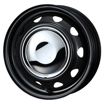 Weds(ウェッズ) STEEL WHEEL スチールホイール セミマットブラック/単穴センターキャップ 14インチ PCD100.0 4穴