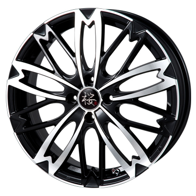 Rpride(アールプライド) 桜 五分咲き ブラックポリッシュ 15インチ PCD100.0 4穴