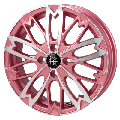 Rpride(アールプライド) 桜 五分咲き ピンクメタリックポリッシュ 15インチ PCD100.0 4穴