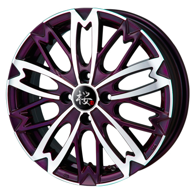 Rpride(アールプライド) 桜 五分咲き イリデセントバイオレットポリッシュ 16インチ PCD100.0 4穴