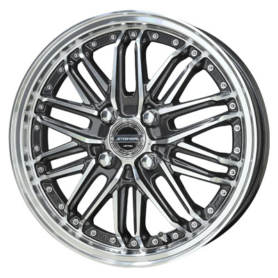 KYOHO(共豊) AME STEINER AME シュタイナー ディープガンメタリック×ポリッシュ 15インチ PCD100.0 4穴