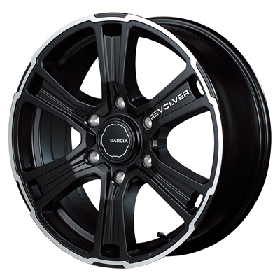 MID(マルカ) MID WHEELS セミグロスブラック+リボルバーポリッシュ+ロゴマシニング 16インチ PCD139.7 6穴