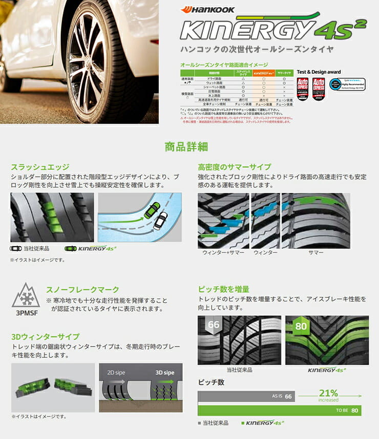 KINERGY 4S2 H750 静粛性と快適性を両立したオールシーズンタイヤ