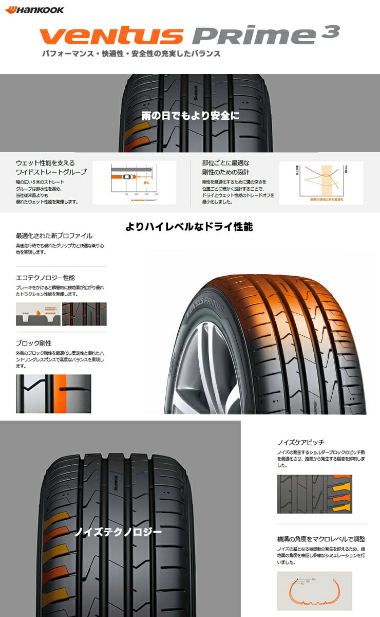 Ventus Prime3 K125 低燃費性能と乗り心地に優れたスタンダードタイヤ