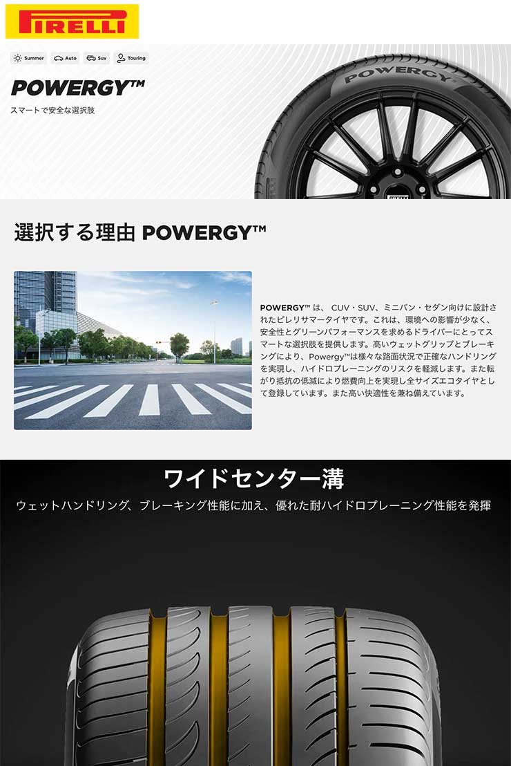 POWERGY 低燃費性能とウェット性能に優れたコンフォートタイヤ